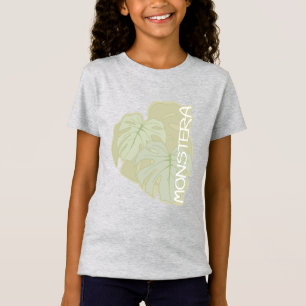 柔らかい緑のTシャツのモンステラの葉 Tシャツ