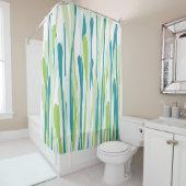 柔らかい緑及びティール（緑がかった色）の新しい草のシャワー・カーテン シャワーカーテン (インサイチュ)