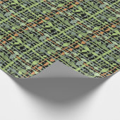 柔らかい編まれた写実的なバーラップの緑 ラッピングペーパー (角)