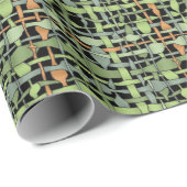 柔らかい編まれた写実的なバーラップの緑 ラッピングペーパー (ロールコーナー)