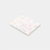 柔らかい繊細なピンクと緑の水色の花 ポストイット (アングル)