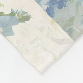 柔らかい繊細なフローラピンクと青のパッチワーク フリースブランケット (角)