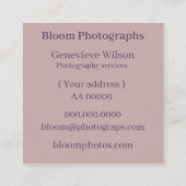 柔らかい美しいラベンダーフィールドの名刺 スクエア名刺 (裏面)