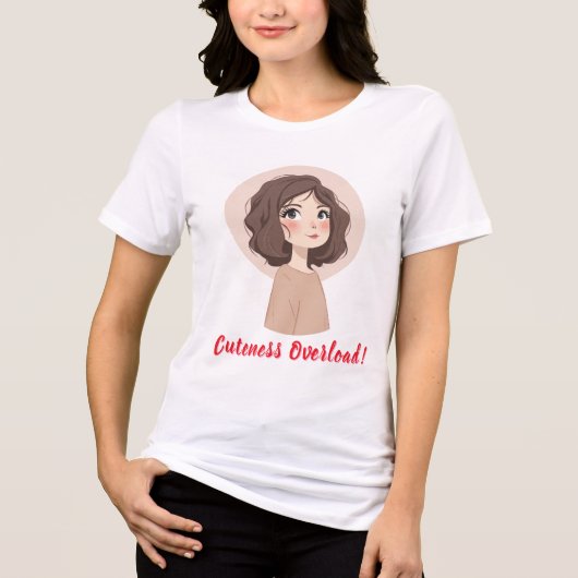 柔らかい美学を持つ愛らしい少女 トライブレンドTシャツ (正面)