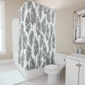 柔らかい羽の落書き シャワーカーテン (インサイチュ)