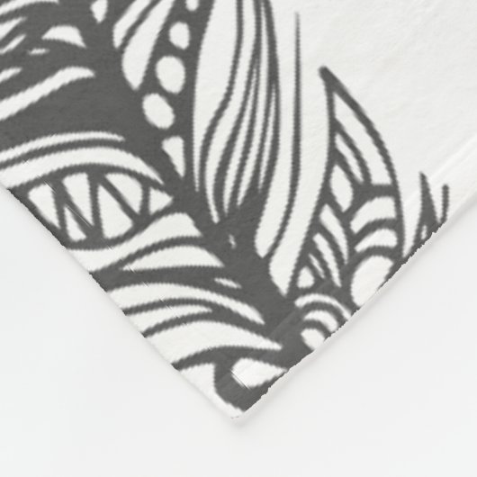 柔らかい羽の落書き フリースブランケット (角)