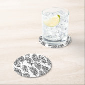 柔らかい羽の落書き ラウンドペーパーコースター (インサイチュ)