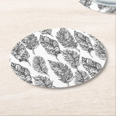 柔らかい羽の落書き ラウンドペーパーコースター (アングル)