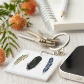 柔らかい羽I キーホルダー (正面右)