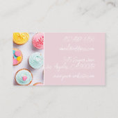 柔らかい色のカップケーキのベーカリー 名刺 (裏面)