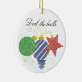 柔らかい色のクリスマスデコレーション セラミックオーナメント (右)