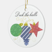 柔らかい色のクリスマスデコレーション セラミックオーナメント (左)