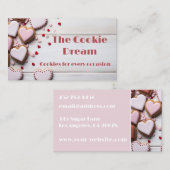 柔らかい色のハート型のクッキー・ベーカリー 名刺 (正面/裏面)