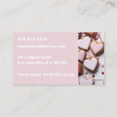 柔らかい色のハート型のクッキー・ベーカリー 名刺 (裏面)