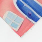 柔らかい色のパステルリトルハウス、穏やかな色 フリースブランケット (角)