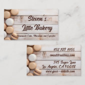 柔らかい色のマカロン製ベーカリー 名刺 (正面/裏面)