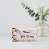 柔らかい色のマカロン製ベーカリー 名刺 (スタンド正面)