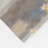 柔らかい色の夢のような穏やかな赤い髪の女性 フリースブランケット (角)