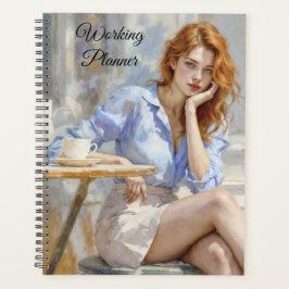 柔らかい色の夢のような穏やかな赤い髪の女性 プランナー手帳