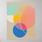 柔らかい色の幾何学的モダンな形状の装飾芸術 ポスター (正面)
