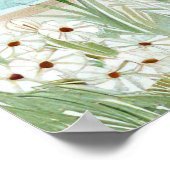 柔らかい色の水彩沿岸の風景 ポスター (角)