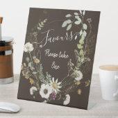 柔らかい色の野生の花の台座のサイン 台座サイン (インサイチュ)