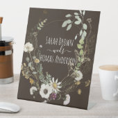 柔らかい色の野生の花自然茶色のサイン 台座サイン (インサイチュ)