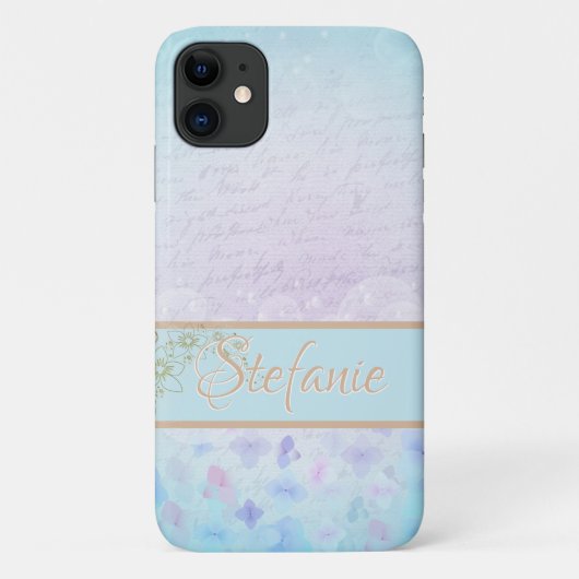 柔らかい花とブルーパステル Case-Mate iPhoneケース (裏面)