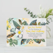 柔らかい花のパターンの招待 招待状 (スタンド正面)