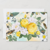 柔らかい花のパターンの招待 招待状 (裏面)