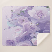 柔らかい花模様 シェルパブランケット (正面(横))