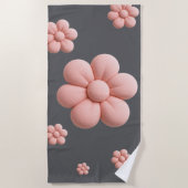 柔らかい花自然の穏やかなTouch ビーチタオル (正面)