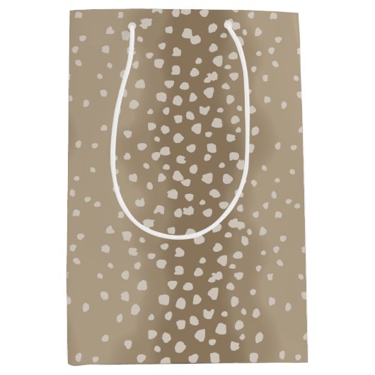 柔らかい茶色の子鹿の斑点 ミディアムペーパーバッグ (正面)