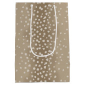柔らかい茶色の子鹿の斑点 ミディアムペーパーバッグ (裏面)