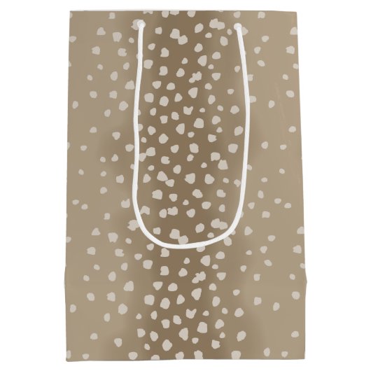 柔らかい茶色の子鹿の斑点 ミディアムペーパーバッグ (裏面)