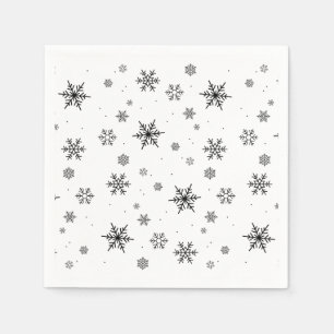 柔らかい落下雪の冬の結婚式 スタンダードカクテルナプキン