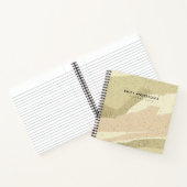 柔らかい薄桃色のグレーのモダン抽象芸術アート波 ノートブック (内部)