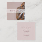 柔らかい藤色の平和な治療の仏 スクエア名刺 (正面/裏面)