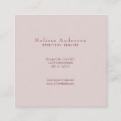 柔らかい藤色の平和な治療の仏 スクエア名刺 (裏面)