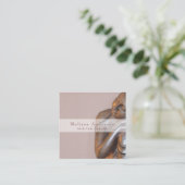 柔らかい藤色の平和な治療の仏 スクエア名刺 (スタンド正面)