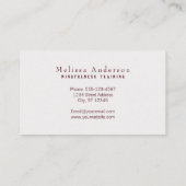 柔らかい藤色の治療の仏を訓練するサティ 名刺 (裏面)