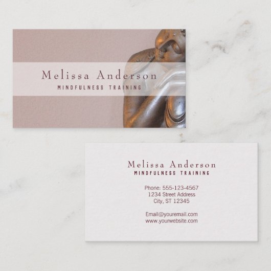 柔らかい藤色の治療の仏を訓練するサティ 名刺 (正面/裏面)