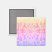 柔らかい虹の色パターン（の模様が）ある マグネット (正面/裏面)