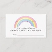 柔らかい虹の赤ちゃんシャワーおむつラッフル エンクロージャーカード (正面)