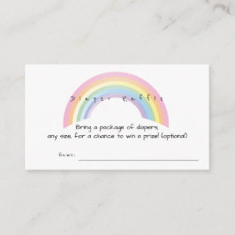 柔らかい虹の赤ちゃんシャワーおむつラッフル エンクロージャーカード