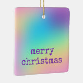 柔らかい角柱状レインボーグラデーション「メリークリスマス」 セラミックオーナメント (右)