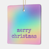 柔らかい角柱状レインボーグラデーション「メリークリスマス」 セラミックオーナメント (左)