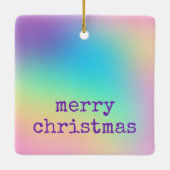 柔らかい角柱状レインボーグラデーション「メリークリスマス」 セラミックオーナメント (裏面)