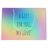 柔らかい角柱状レインボーグラデーション ラージペーパーバッグ (正面)