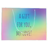 柔らかい角柱状レインボーグラデーション ラージペーパーバッグ (裏面)